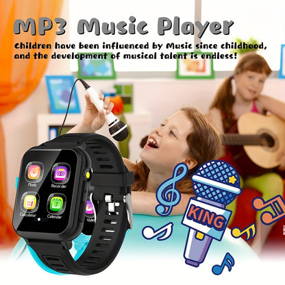 1pc Kids Smart Watch with 24 Educational Games HD Touch Screen Camera Music Player Pedometer Alarm Clock Calculator Watch Birthday Gift Holiday Gift