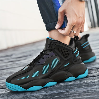 Chaussures De Basket-ball Hautes Tendance Pour Hommes, Baskets Confortables À Lacets Antidérapantes Pour Hommes Pour Les Activités En Plein Air