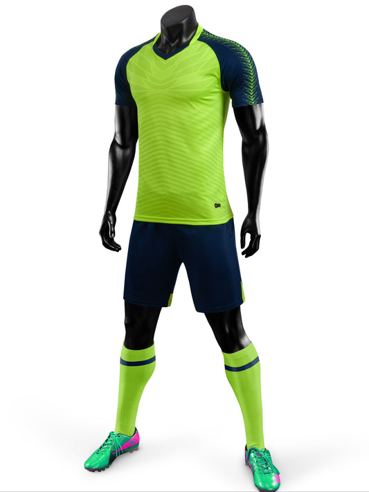 Ensemble de maillots de football à blocs de couleur pour hommes, t-shirt à manches courtes et short pour fête de compétition d'entraînement