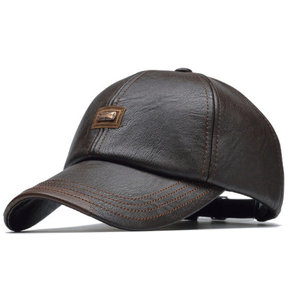 Casquette de baseball en cuir PU pour hommes