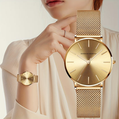 Sophisticated Women's Quartz Watch Waterproof Stainless Steel with Elegant Analog Display Eid Gift 