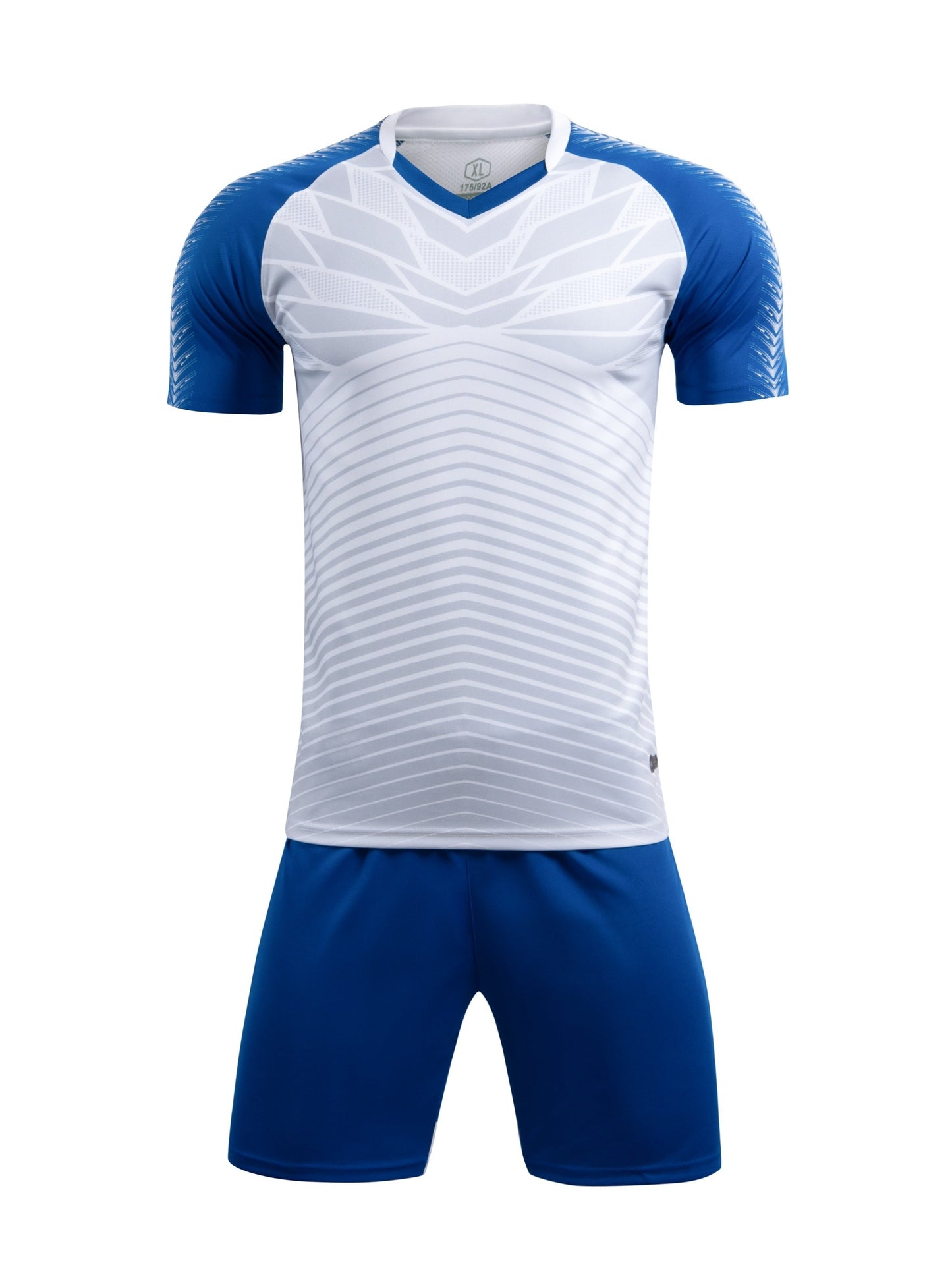 Ensemble de maillots de football à blocs de couleur pour hommes, t-shirt à manches courtes et short pour fête de compétition d'entraînement