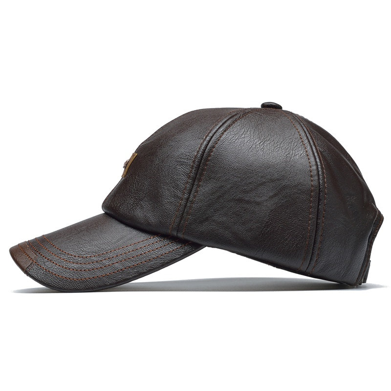 Casquette de baseball en cuir PU pour hommes