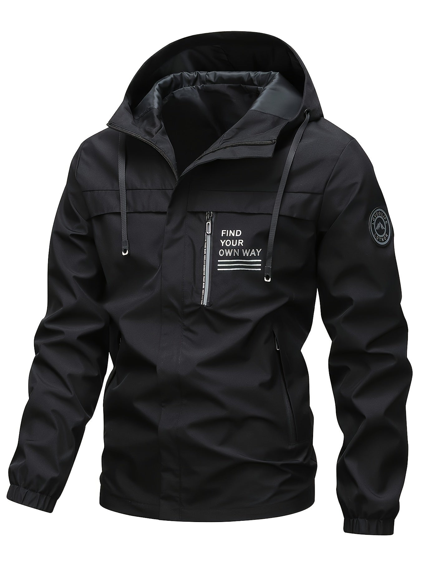 Veste à Capuche Imperméable pour Homme - Coupe-Vent Décontractée avec Poches Zippées, Lavable en Machine