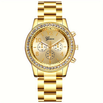 Ensemble de 3 Montres à Quartz de Luxe pour Femme - Wrist accessory en Acier Inoxydable, Accents de Strass, Cadeau Parfait pour Maman & personne pour la Fête des Mères, la Saison des Fêtes, la Saint-Valentin