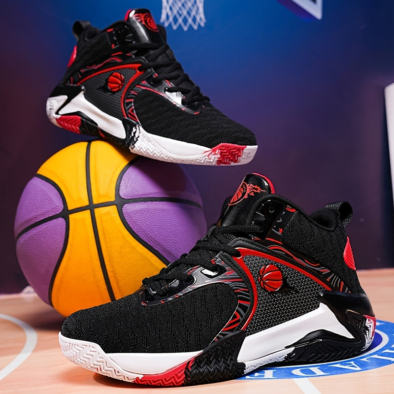 Chaussures de basket-ball tendance pour hommes, montantes, pour la course à pied en plein air, l'entraînement en compétition, absorption des chocs, antidérapantes et durables.