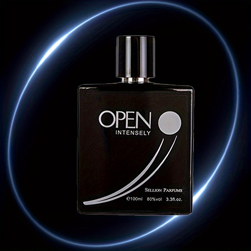 Ouvert Intensément Eau Fraîche pour Hommes - 100ml/3,4fl oz Liquide de Cologne Alcoolisé, Parfum Frais avec Notes de Fougère, Sans Talc, Concentration de Parfum de 5-15%, Idéal pour le Sport, Casual, Fête, Affaires, Voyage, Dîner Romantique, Cadeau