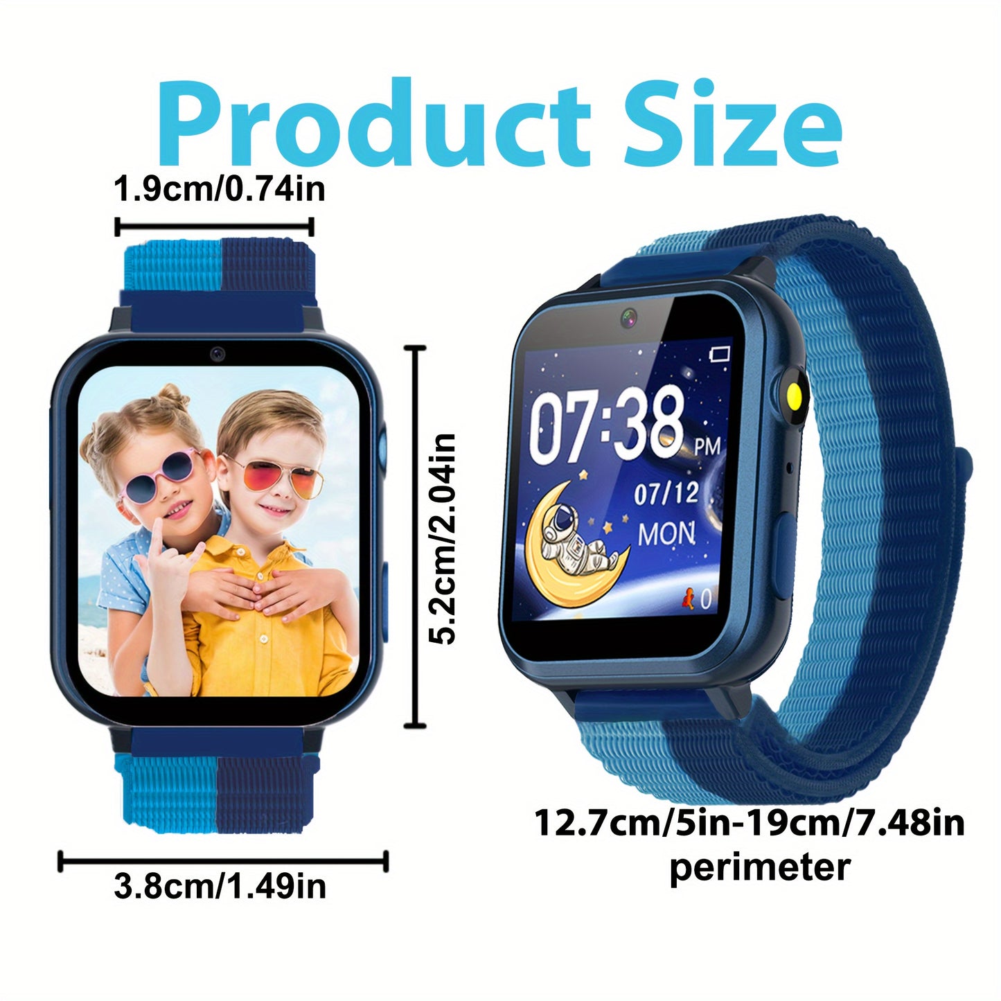 Kids Smart Watch: Fun and Educational Gift for 3-14 Year Old Kids - 24 Games, HD Touch Screen, Camera, Music, Pedometer - Cute and Luminous Design 