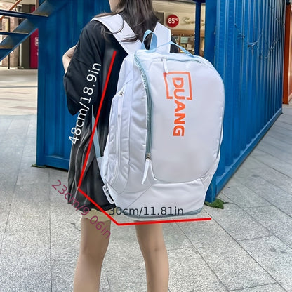 Grande Capacité Sac De Sport Avec Compartiment À Chaussures Indépendant, Sac De Raquette De Badminton Sac À Dos Léger, Parfait Pour La Salle De Sport Fitness Randonnée