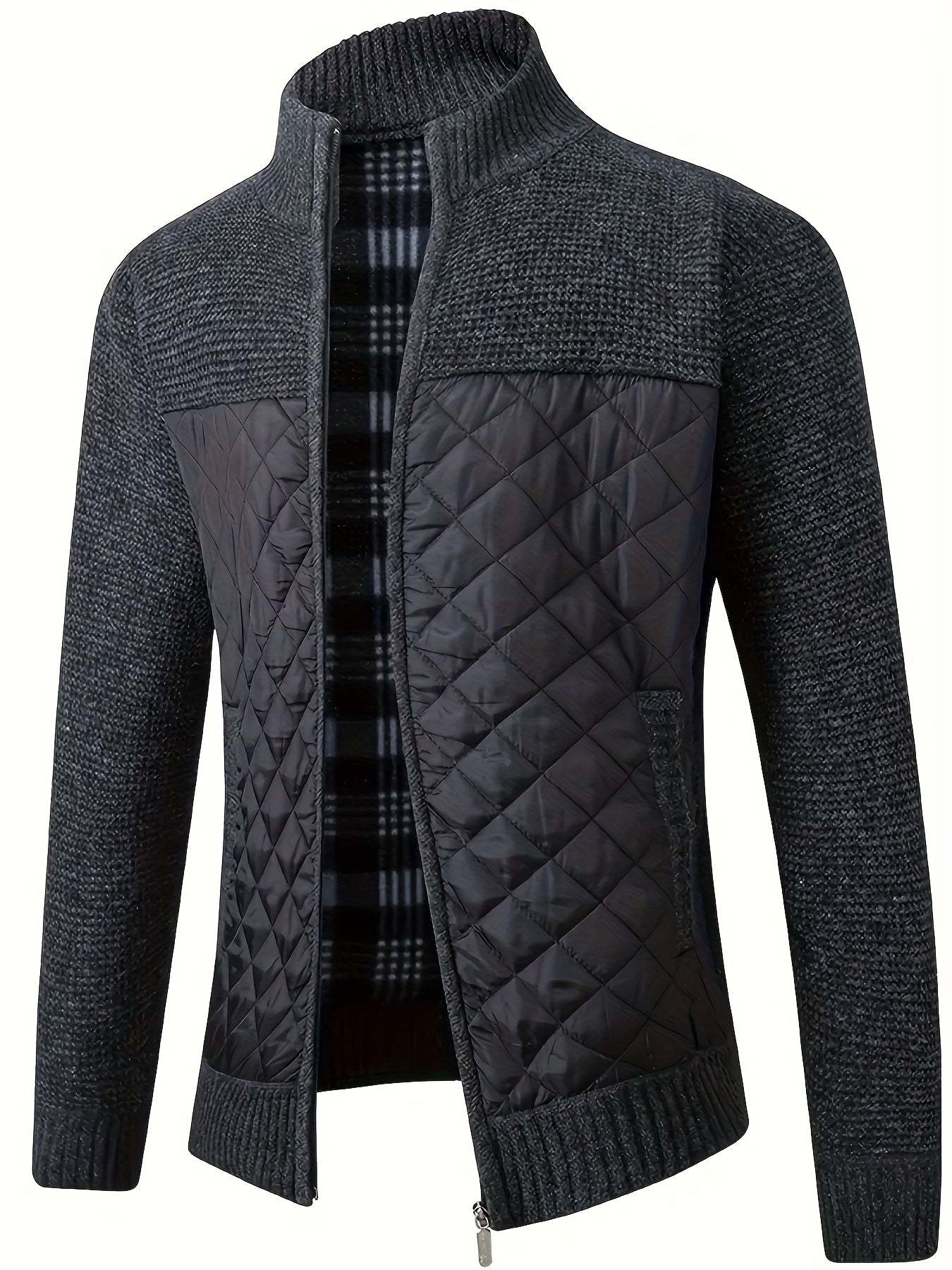 Cardigan Tricoté Décontracté pour Homme - Veste Épaisse à Fermeture Éclair pour Automne/Hiver, Lavable en Machine