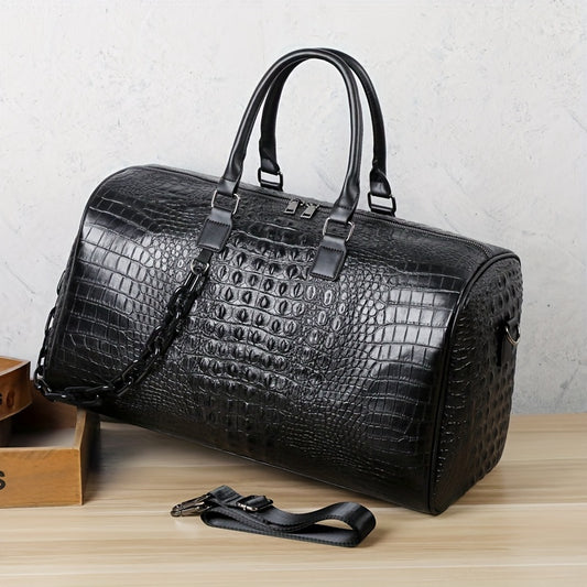 Sac de voyage et de fitness à motif crocodile, grande capacité, pour homme