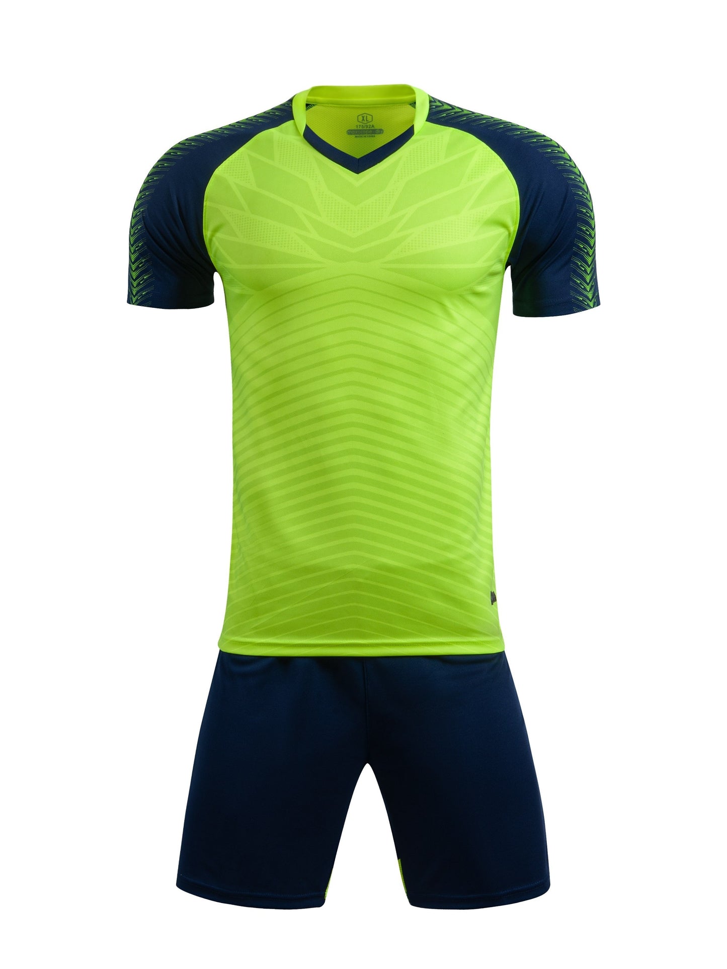 Ensemble de maillots de football à blocs de couleur pour hommes, t-shirt à manches courtes et short pour fête de compétition d'entraînement