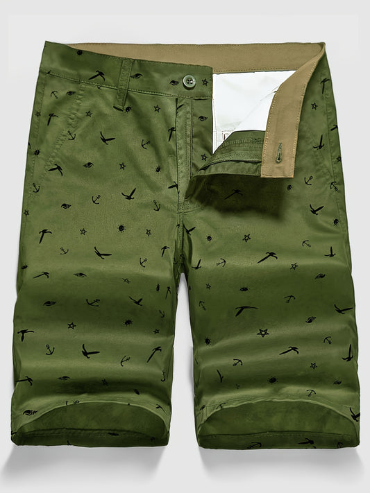 Short Cargo À Fermeture Éclair En Mélange De Coton Pour Hommes, Imprimé Intégral, Tendance, Avec Poches, Sports De Plein Air, Printemps Et Été