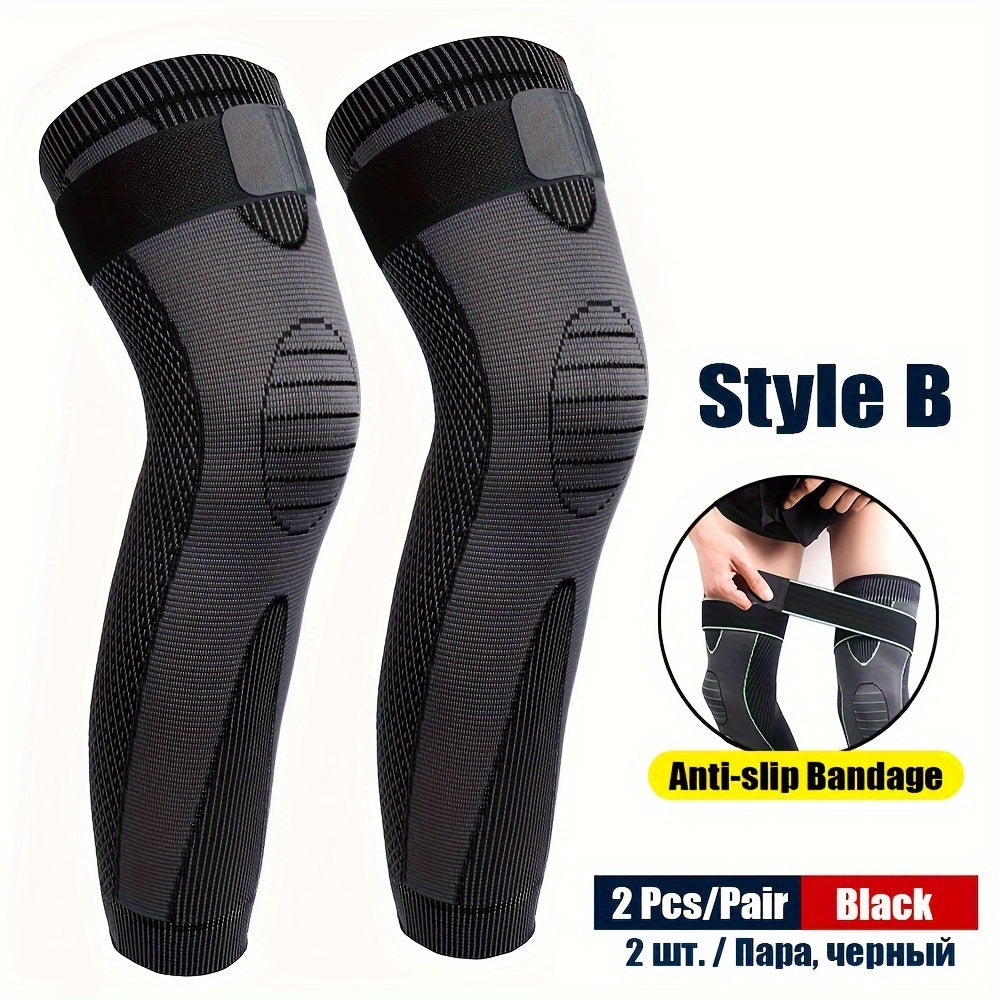 2pcs Manchons de Soutien Genouillère à Double Sangle Améliorée - Enveloppe de Compression Intégrale pour Jambe pour Arthrite, Course & Fitness