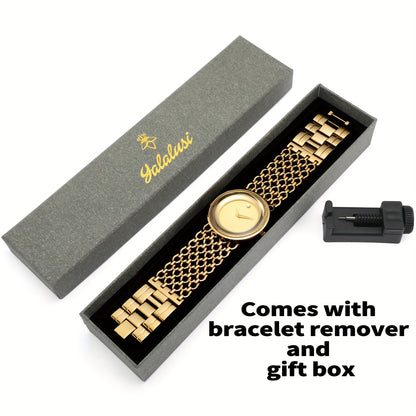 Luxury Quartz Watches Zinc Alloy Strap Zinc alloy needle with IP electroplating process, wear-resistant and fade-resistant, life Perfect Gifts for Her Eid Gifts 