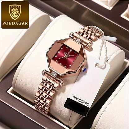 Poedagar Fashion Luxury Watches Stainless Steel Band Quartz Watch Ideal Choice for Gifts Eid Gifts 