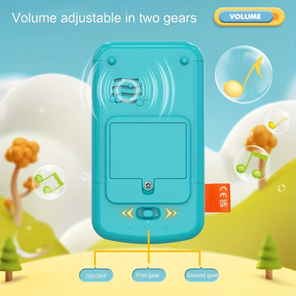 Téléphone musical interactif pour tout-petits, appareil d'éducation musicale et de contes pour bébés et tout-petits de 0 à 3 ans, construction en plastique durable, jouet d'apprentissage multifonctionnel avec mélodies et chiffres