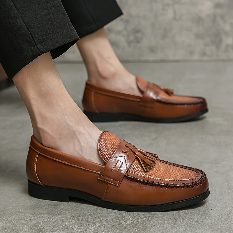 Men's Stylish Loafers with Tassels - Versatile Business Casual Shoes, Slip-on, All Season Comfort 