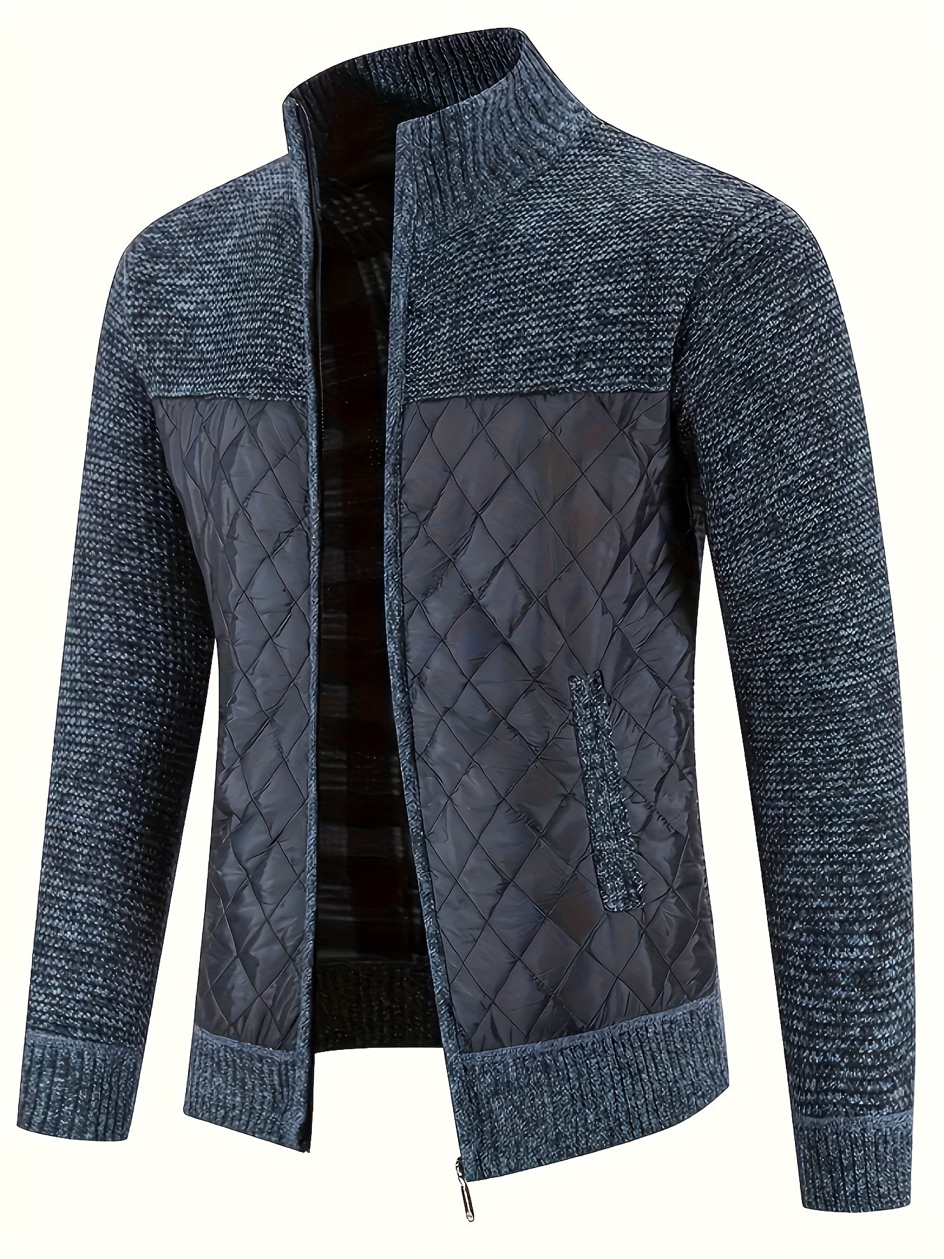 Cardigan Tricoté Décontracté pour Homme - Veste Épaisse à Fermeture Éclair pour Automne/Hiver, Lavable en Machine