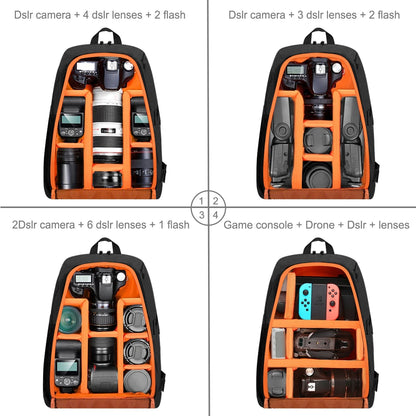 Go Outdoor Portable Waterproof Scratch-proof Dual Shoulders Backpack Camera Bag Digital DSLR Photo Video Bag, laptop backpack