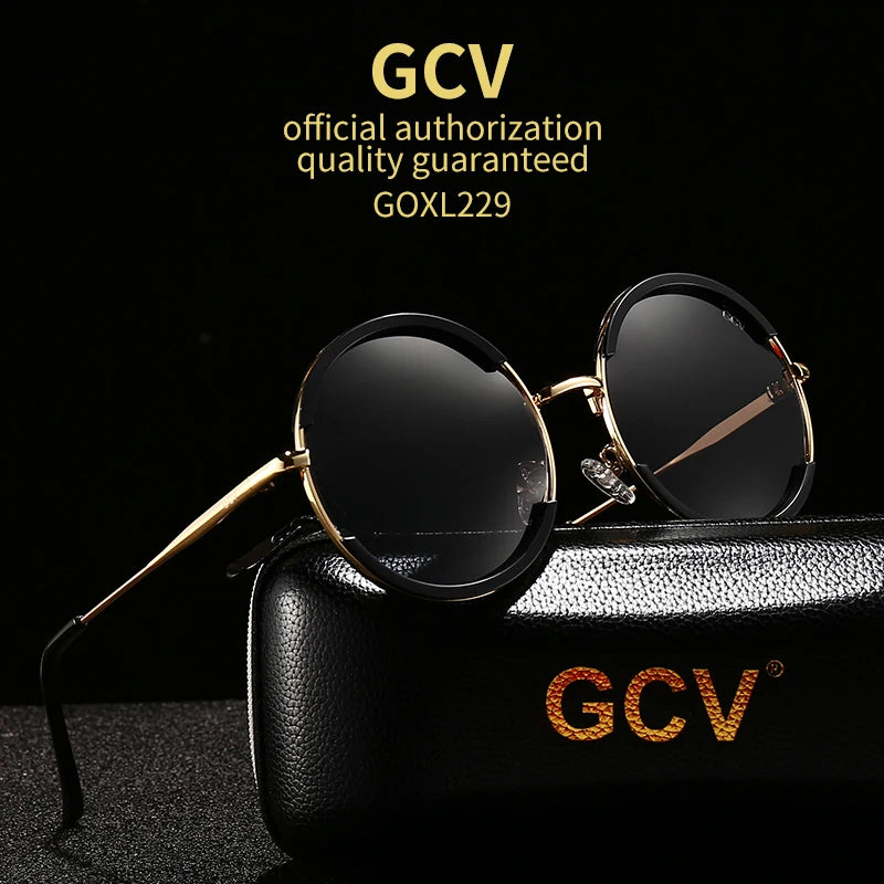 2021 GCV Hot Sale Classic Men Male Women Female Gorgeous Sunglasses Round Frame Glasses Fashion Punk Style New Metal Polarized