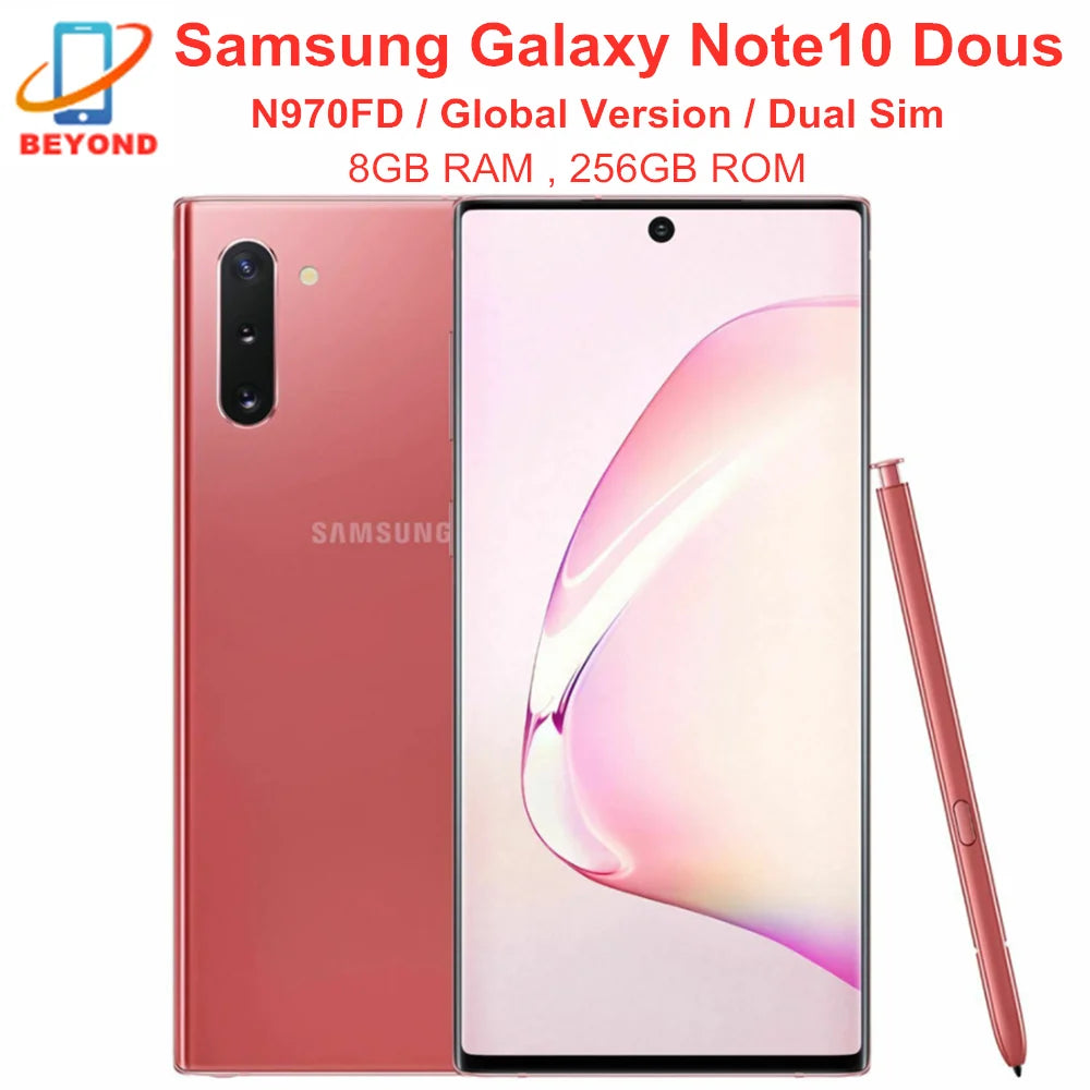 Samsung Galaxy Note10 Note 10 Duos N970FD Dual Sim 256GB ROM 8GB RAM Octa Core 6.3" NFC Exynos Original Unlocked Mobile Phone