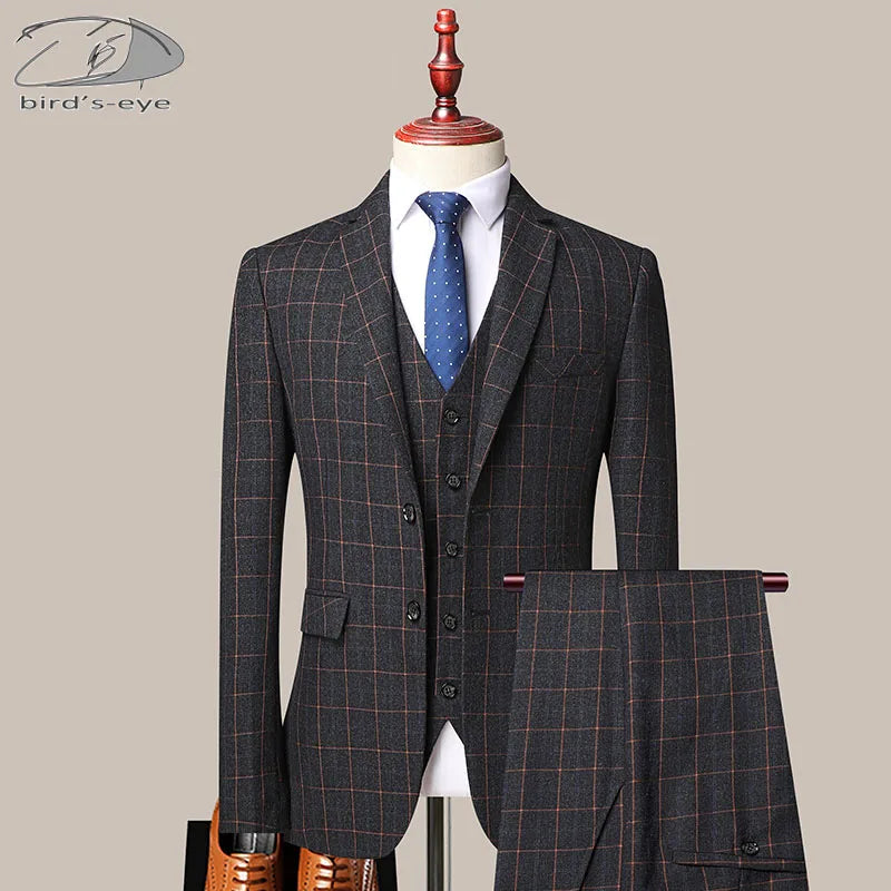 Ensemble de costume pour homme comprenant blazer, gilet et pantalon. Smoking coupe slim idéal pour les occasions formelles, les dîners et les mariages. Costume Costume de Marié Homme