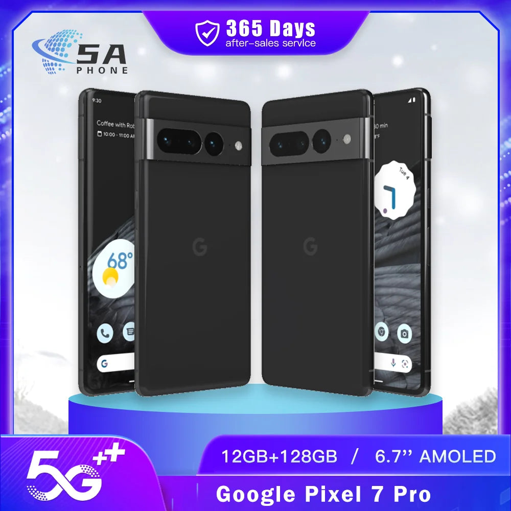 Google Pixel 7 Pro 128GB/256 ROM 5G 6.7" Google Tensor G2 Octa Core 12GB RAM 50MP&48MP NFC eSim Original  7pro Cell Phone