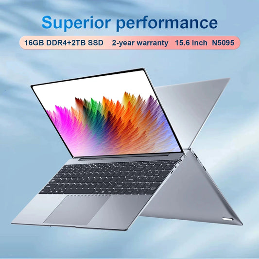 2024 Portables 15.6 Inch 1920*1080 HD Screen Thin Netbook Intel Celeron N5095 16GB RAM 1024GB SSD Windows 11 Pro Laptop Computer