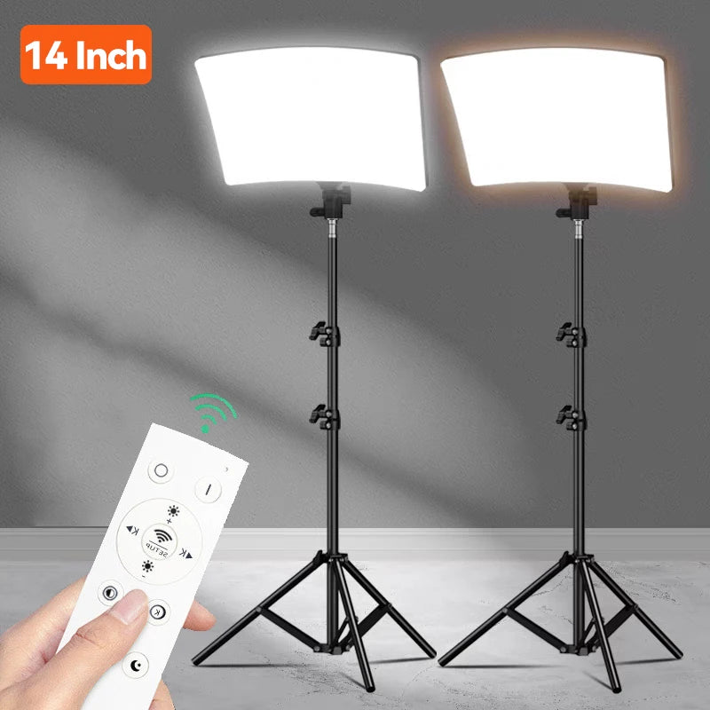 80W LED Photo Studio Kits 2700k-5700k Video Fill Lamp Light Panel Photography Lighting With Tripod For Live Stream Tiktok