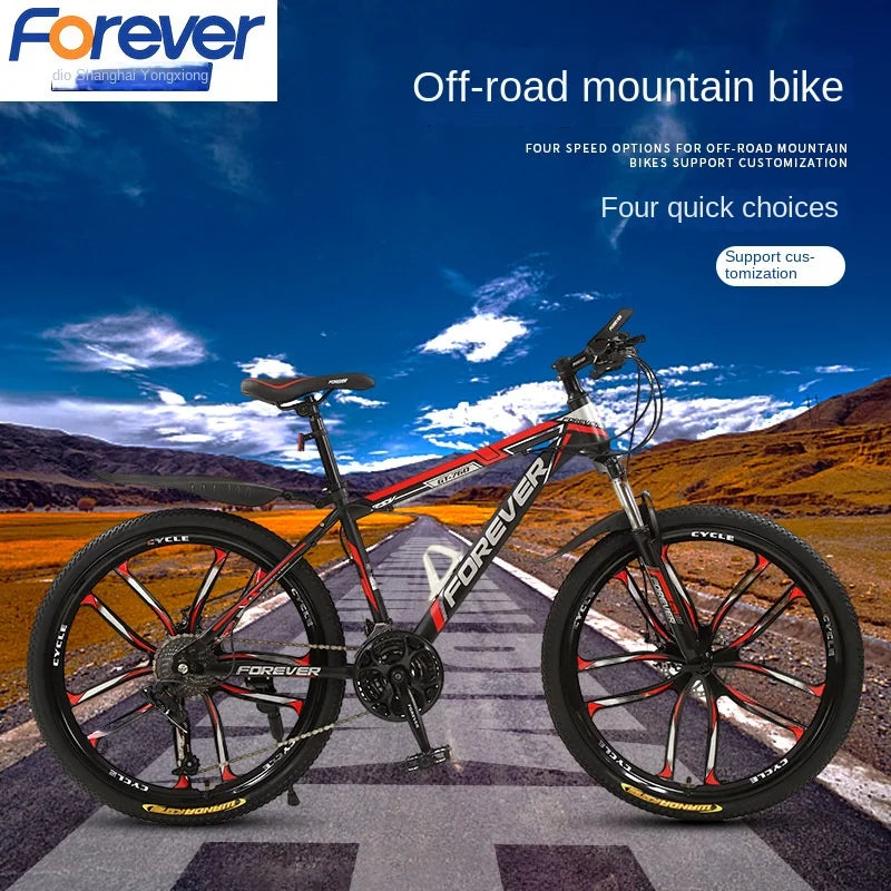 Shock Absorbing Mountain Bike for Men - Variable Speed Off-Road Cycling, Student Use - Six Knife Wheel