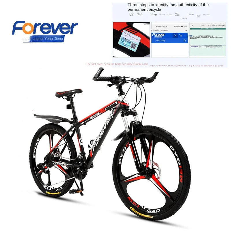 Shock Absorbing Mountain Bike for Men - Variable Speed Off-Road Cycling, Student Use - Six Knife Wheel