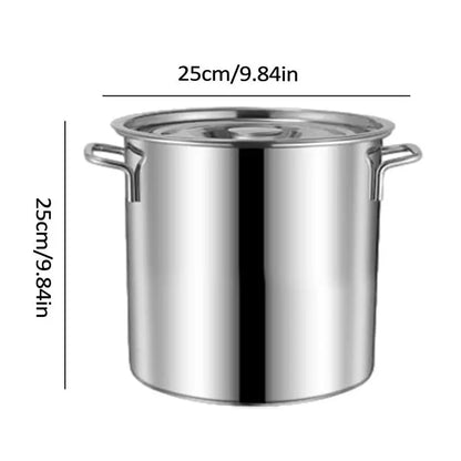 large Stainless steel thick Soup pot with handle lid big pot bucket pail water barrel household chef used kitchen cooking pots