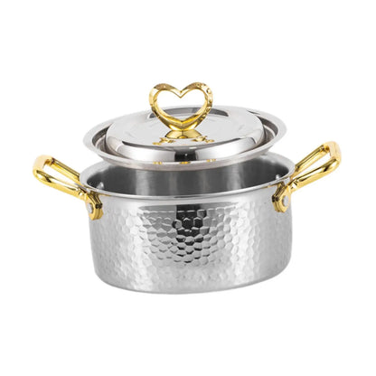 Stainless Steel Hot Pot Sturdy for Induction Cooker with Lid Shabu Shabu Pot for Buffet Picnic Camping Kitchen Family Gathering