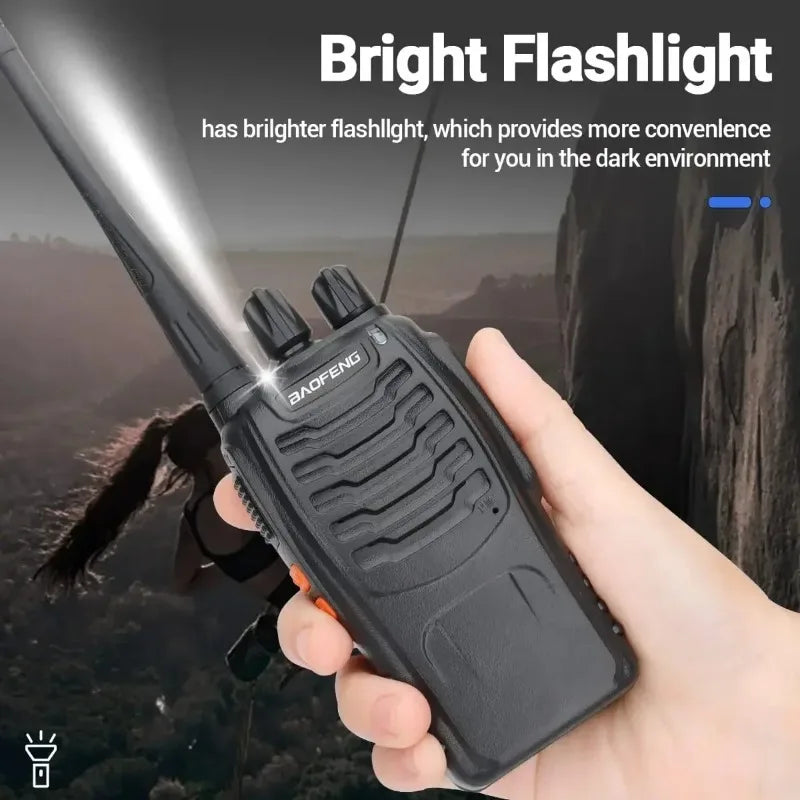 2PCS Baofeng BF-888S Handheld Walkie Talkies Rechargeable 5W UHF 400-470MHz 16 Channel Communication Channel Two Way Radios