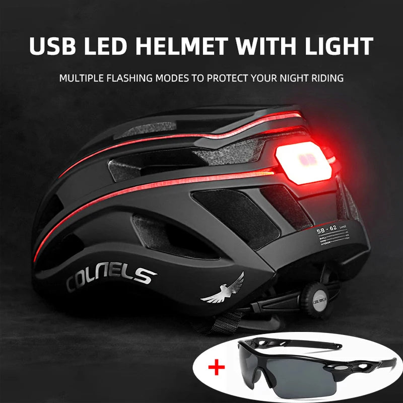 Bicycle Helmet MTB Ride LED Lights Racing Road Bike Helmet Men and Women Outdoor Sports Pro Cycling Casco Bicicleta Safety Cap