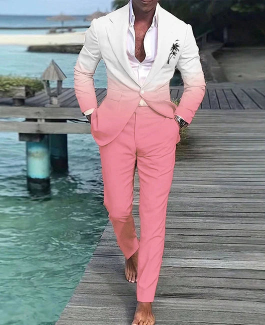 Model Magazine Shooting Set Classic Men's Suit Jacket Long Pants Set Light Luxury Suit Long Pants Two-Piece Set WL008-MR7