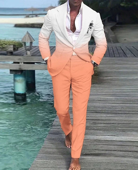 Model Magazine Shooting Set Classic Men's Suit Jacket Long Pants Set Light Luxury Suit Long Pants Two-Piece Set WL008-MR7