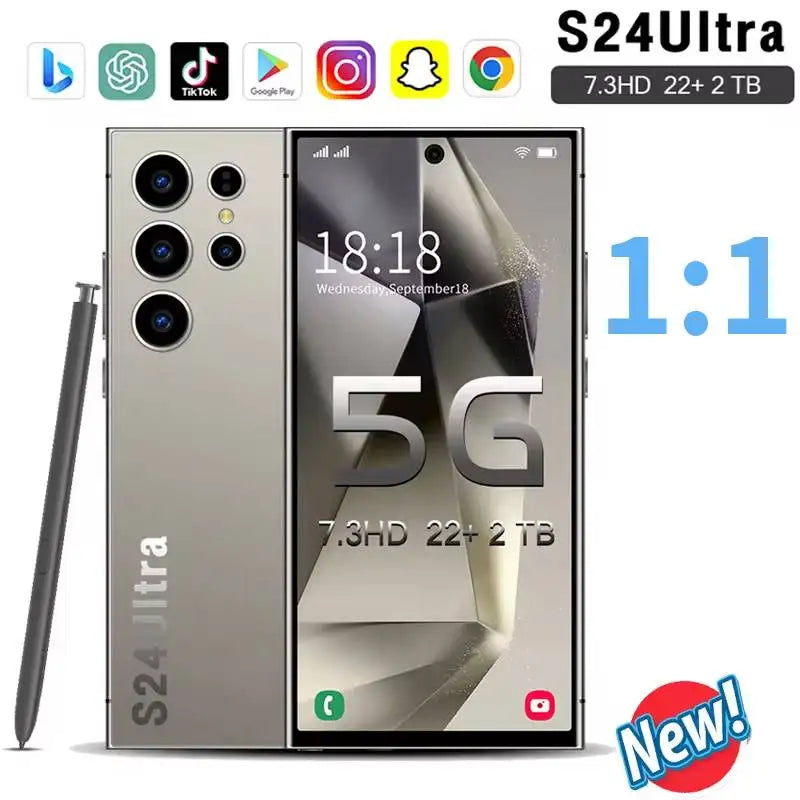 S24 Ultra Mobile Phones 22GB+2TB 7.3 HD Screen SmartPhone 5G Dual Sim 108MP Camera Android14 Unlocked 8000mAh 10 Core Cell Phone