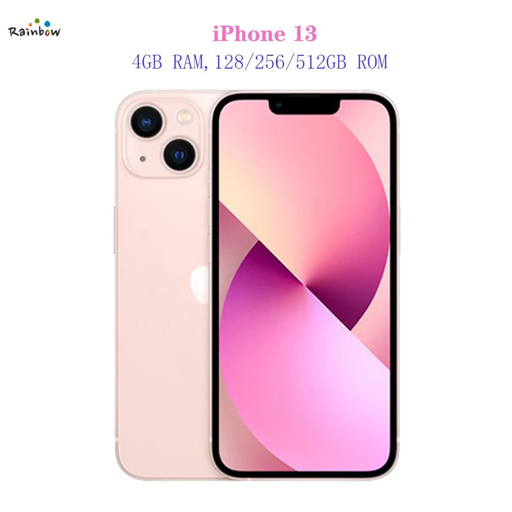 Face ID Original Apple iPhone 13 128GB/ 512GB 5G LTE Mobile Phone NFC IOS A15 Bionic Hexa Core 6.1'' 12MP&amp;12MP 3240mAh