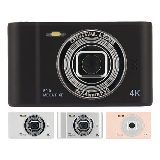 4K Digital Camera 2.4 Inch IPS Screen Campus Selfie Mini Retro Camera Front Rear Cam Entry-Level Small Students Selfie Camera