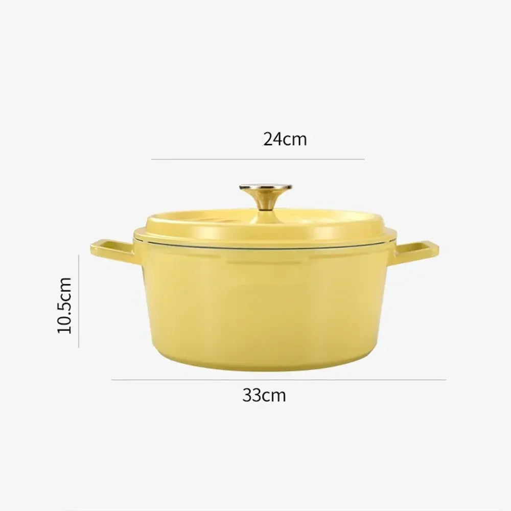 Nonstick Caliber Saucepan Pots Uncoated Frying Pan With Lid Tableware Soup Pot Enamel Gas Burner Kitchen Accessories Cookware