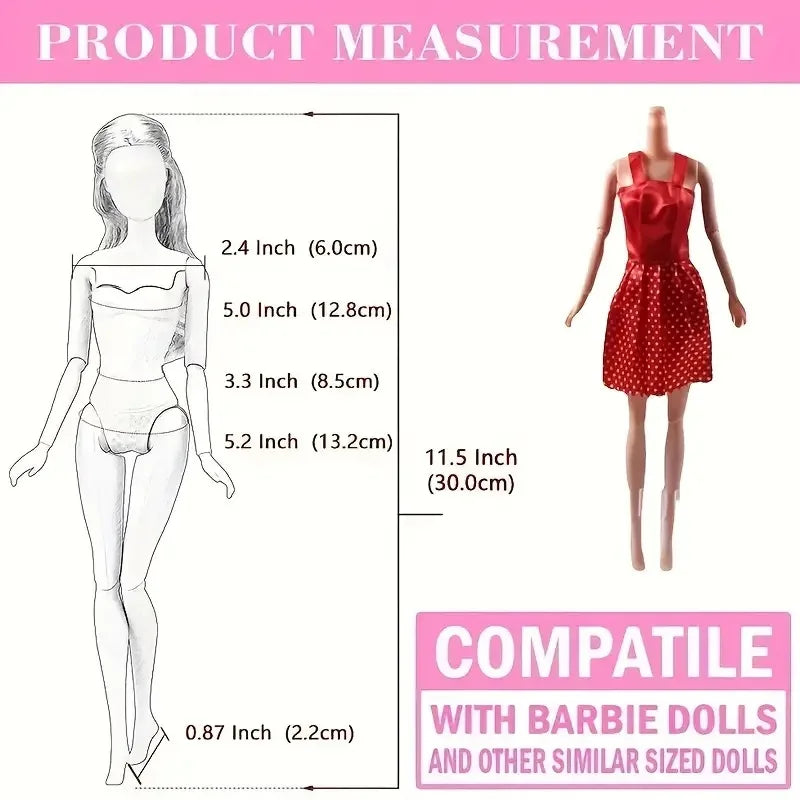 Barbiees Doll Clothes Evening Dress&Accessories Suitable For 11.5inch Barbiees Daily Casual Clothes Accessories Girls Toys Gifts