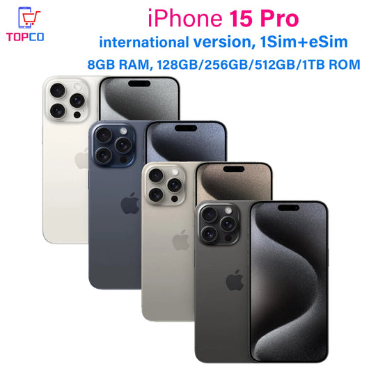 Apple iPhone 15 Pro 5G 128/256/512GB/1TB ROM 8GB RAM 1SIM+1eSIM 6.1" Retina XDR OLED Face ID NFC A17 Original 98% New Cell Phone