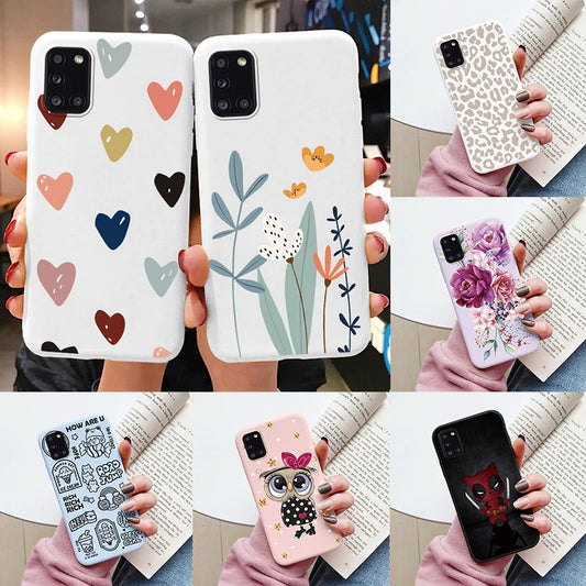 Coque souple pour Samsung Galaxy A31 A41, jolie coque en TPU avec motif de fleurs et de papillons, étui antichoc pour Samsung A31 A 31 A 41