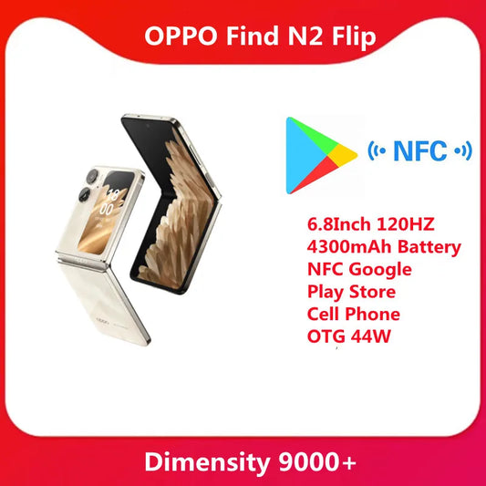 New Original OPPO Find N2 Flip Smartphone 6.8Inch 120HZ  Dimensity 9000+ 4300mAh Battery NFC Google Play Store Cell Phone OTG