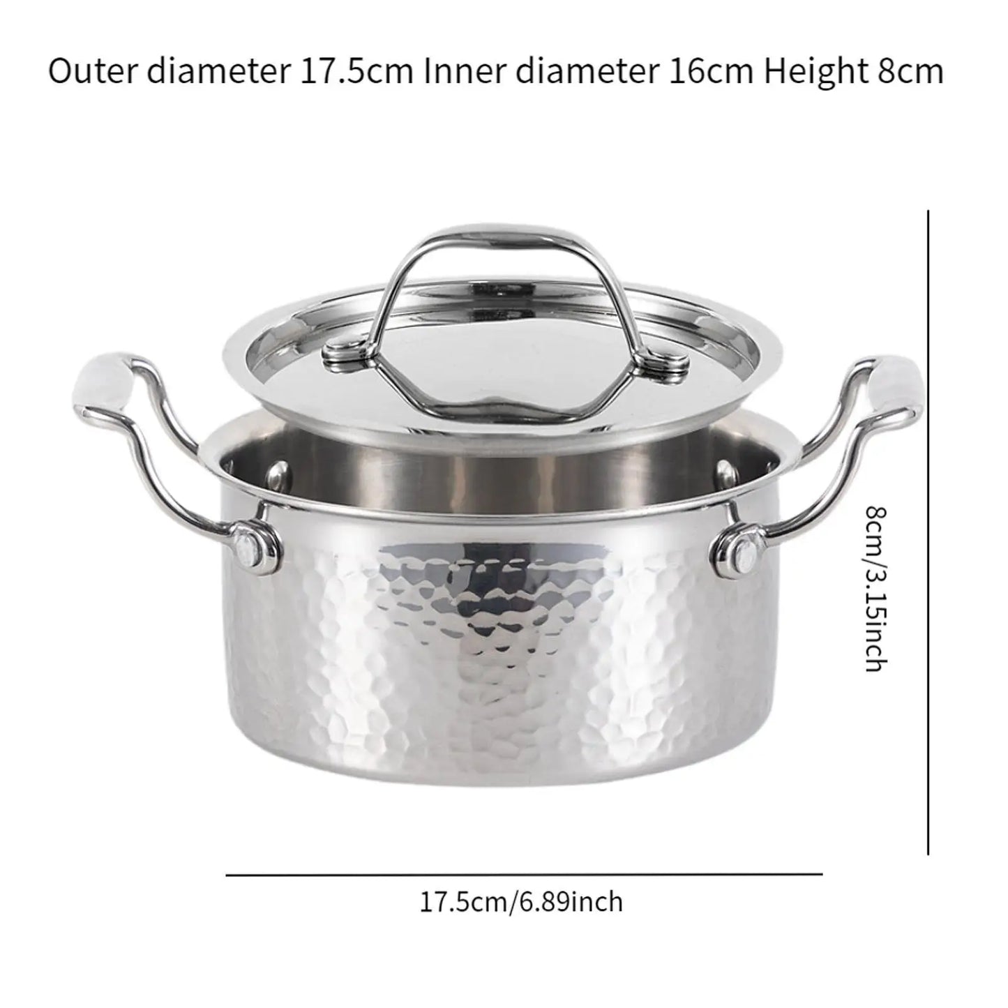 Stainless Steel Hot Pot Sturdy for Induction Cooker with Lid Shabu Shabu Pot for Buffet Picnic Camping Kitchen Family Gathering