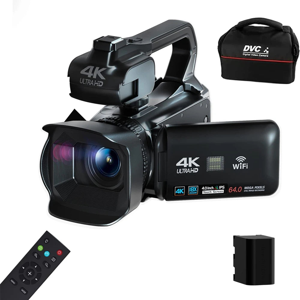 4K Digital Cameras For Photography Professional YouTube Vlog Streaming Video Camcorder 18X 64MP WIFI Webcam Auto Focus Cameras