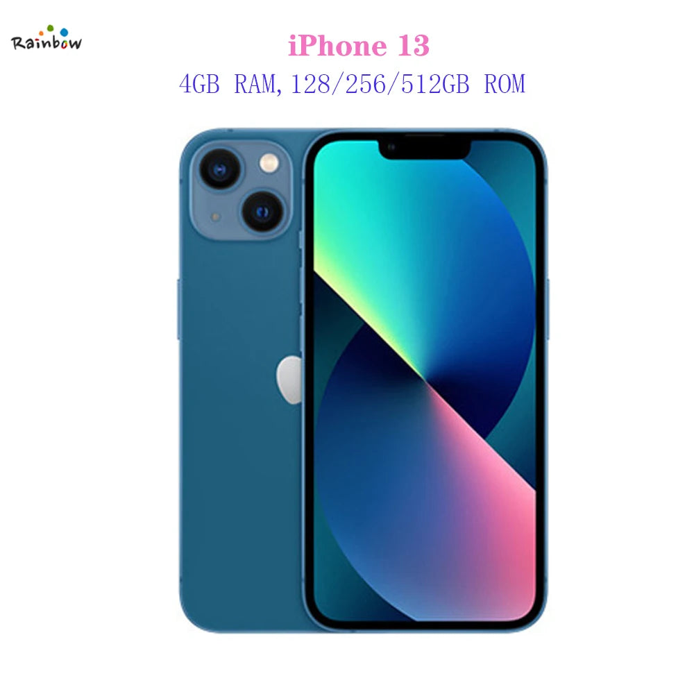 Face ID Original Apple iPhone 13 128GB/ 512GB 5G LTE Mobile Phone NFC IOS A15 Bionic Hexa Core 6.1'' 12MP&amp;12MP 3240mAh