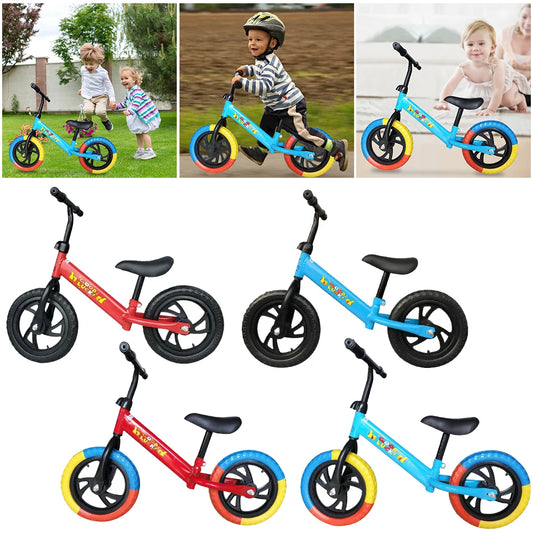 Kids Balance Bike Funny Toddler Training Bicycle Safe No Pedal Bike 12 In Wheel No Pedal Training Bicycle Gifts for Kids